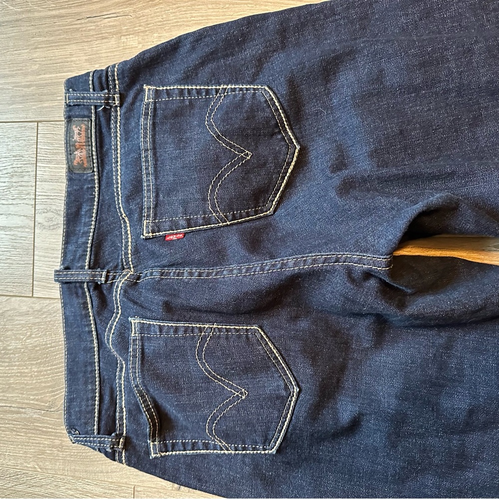 Levi's 529 Curvy Boot Cut Dark Blue Denim Jeans | 12 Long - Picture 9 of 10